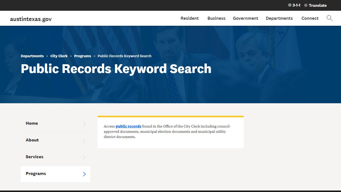 Public Records Keyword Search | AustinTexas.gov